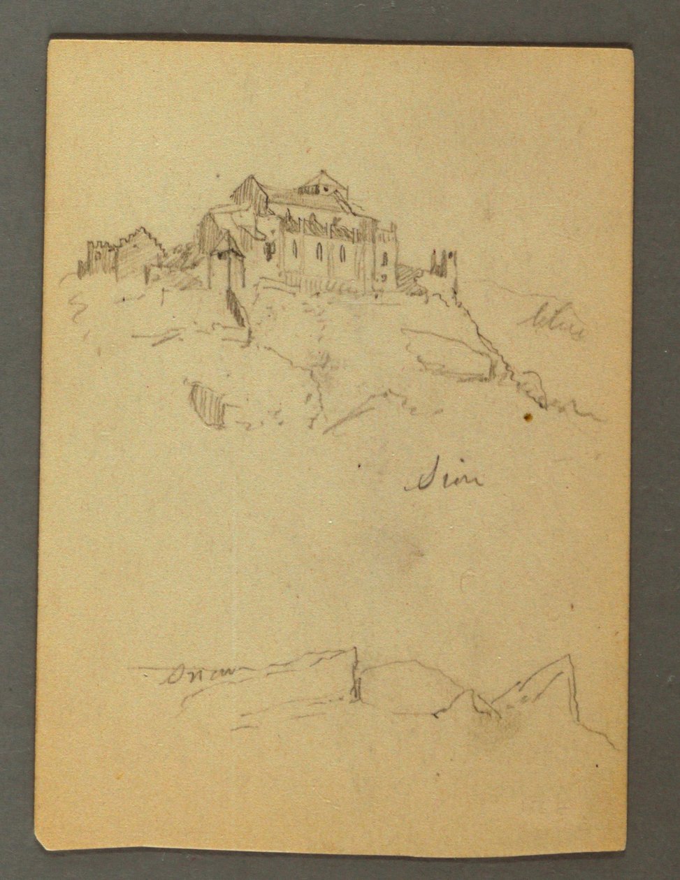 Befestigung von Klippen, Sion, Rhonetal, möglicherweise 1868 von Frederic Edwin Church