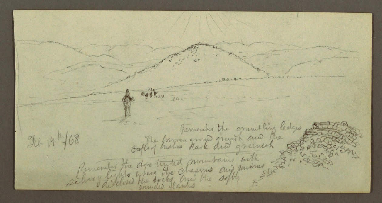 Steinhaufen, Ebene und Berge, Sonne von Frederic Edwin Church