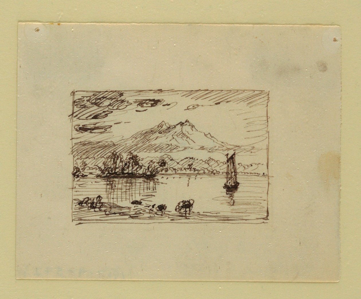 Zeichnung, Imaginäre Landschaft, ca. 1850 von Frederic Edwin Church