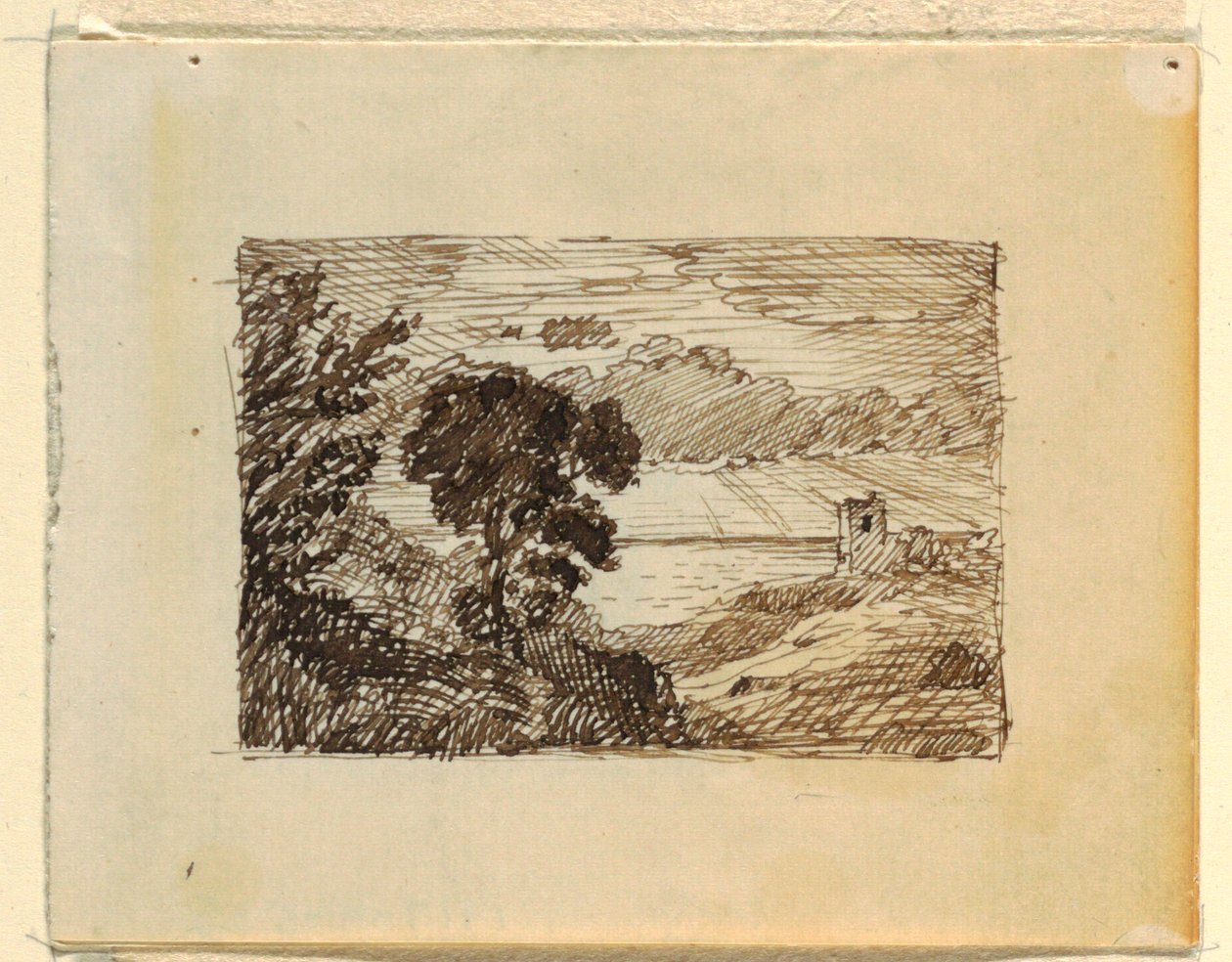 Zeichnung, Imaginäre Landschaft mit, ca. 1870–73 von Frederic Edwin Church