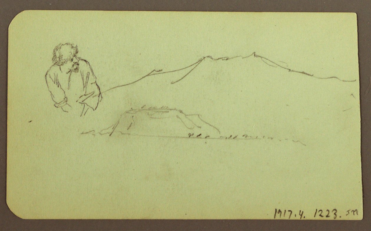 Zeichnung, Landschaft; Rückseite: Figur, Landschaft, 1883 von Frederic Edwin Church
