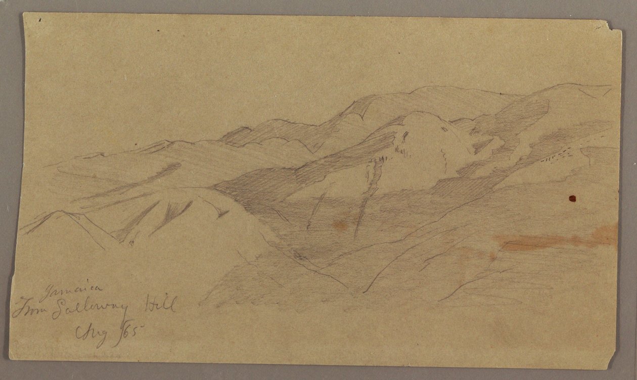 Landschaftsansicht von Farm Galleway Hill, Jamaika, Westindische Inseln, August 1865 von Frederic Edwin Church