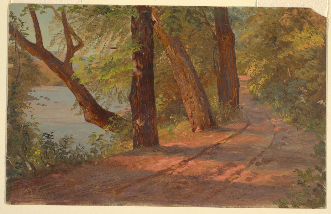 Landschaft aus Nordamerika (Straße an einem See), ca. 1875 von Frederic Edwin Church