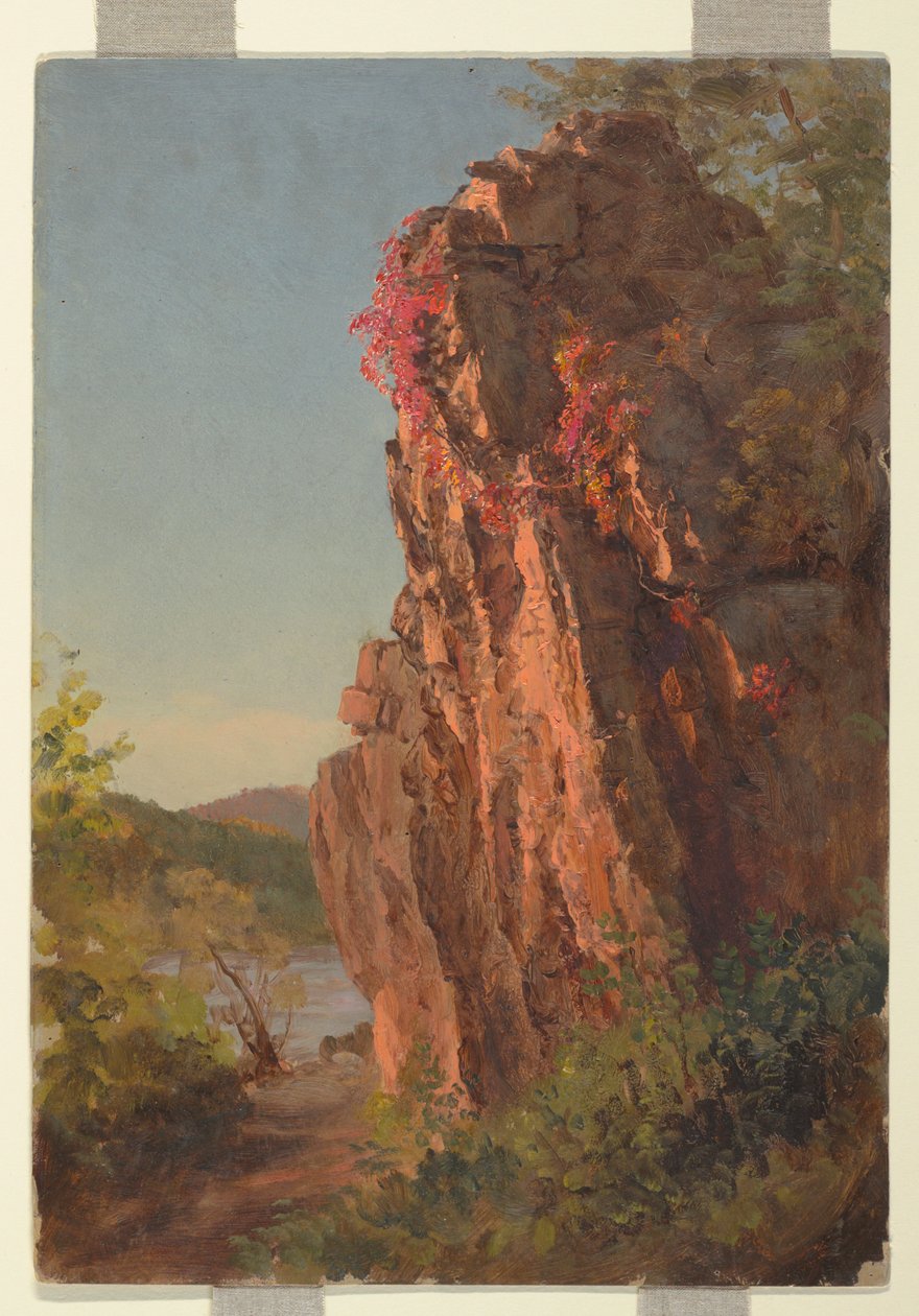 Landschaft mit großem Felsen, möglicherweise North Carolina, 1865–70 von Frederic Edwin Church