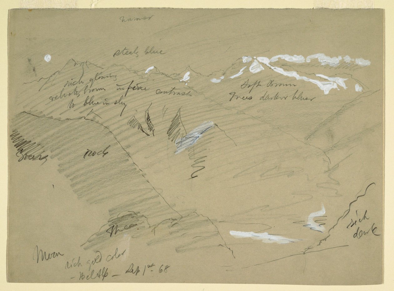 Landschaften in den Berner Alpen, nahe Bel Alp, Schweiz, September 1868 von Frederic Edwin Church
