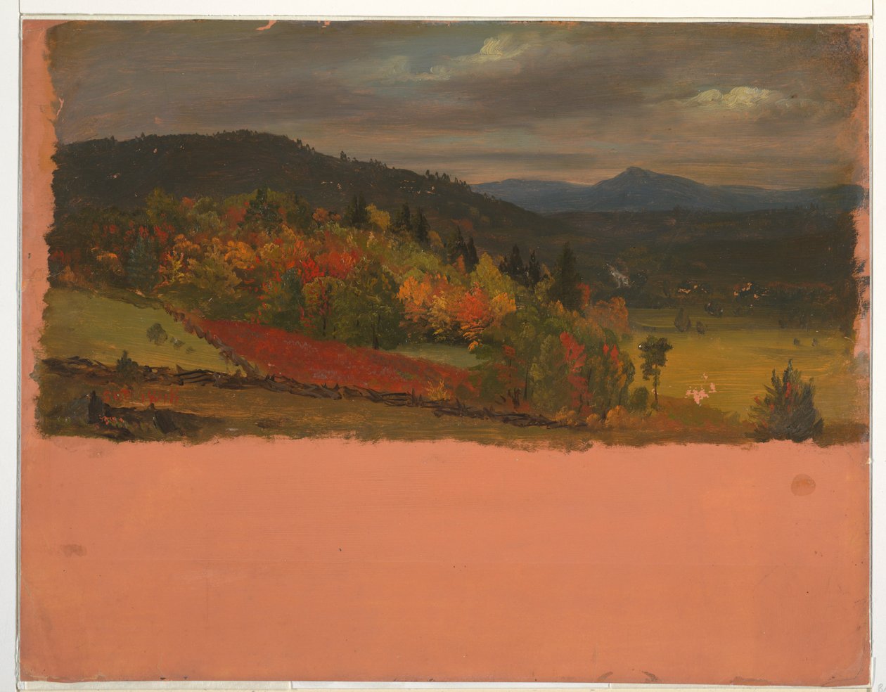 Zeichnung, Maine oder Stockbridge, Mass. Aussicht, September 1848 von Frederic Edwin Church