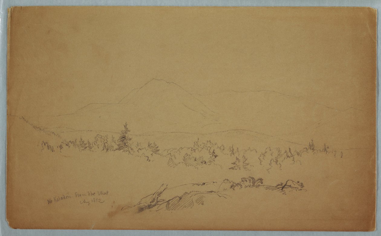 Zeichnung, Mount Katahdin vom Westen, August 1852 von Frederic Edwin Church
