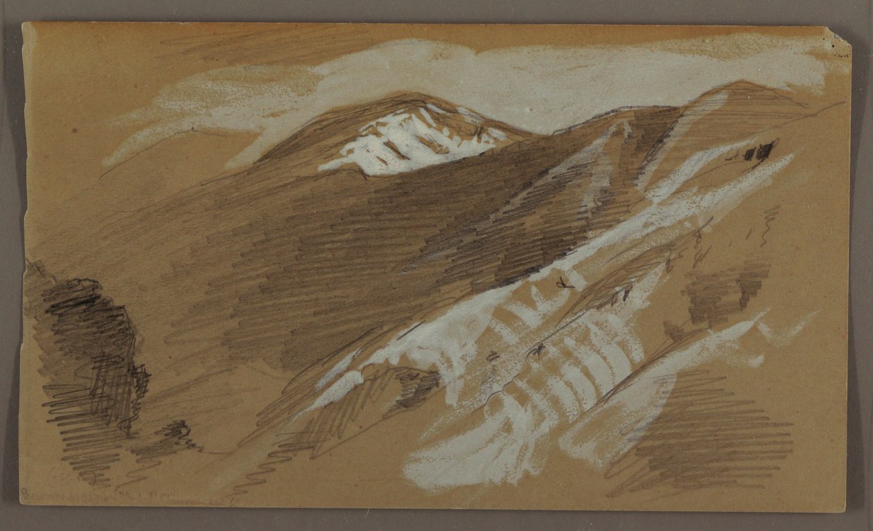 Zeichnung, Berglandschaft, Jamaika, Westindien, August 1868 von Frederic Edwin Church