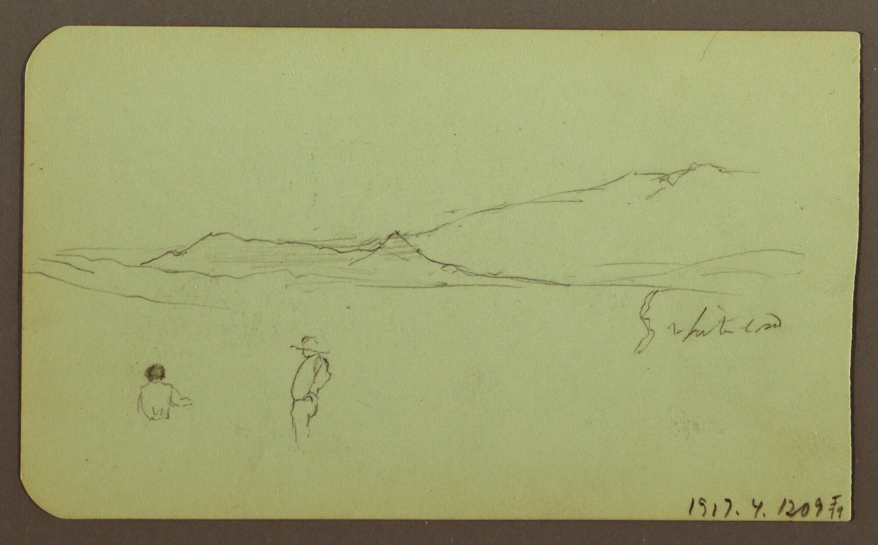 Zeichnung, Berglandschaft; Verso: Berglandschaft, Figur, 1883 von Frederic Edwin Church