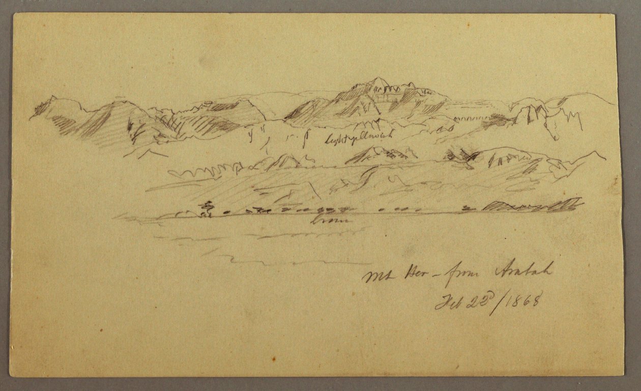 Zeichnung, Berggipfel, 22. Februar 1868 von Frederic Edwin Church