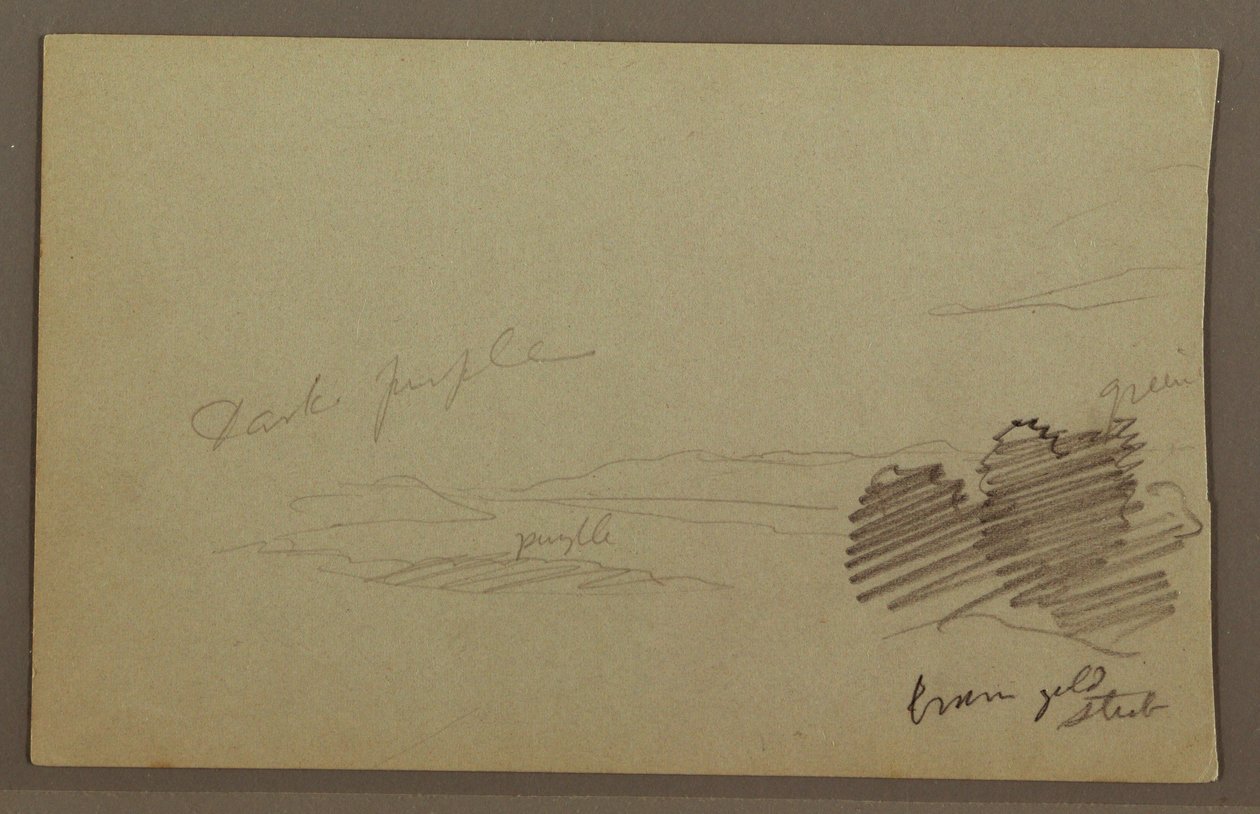 Zeichnung, Gebirgskette, Wolke, möglicherweise 1860er Jahre von Frederic Edwin Church