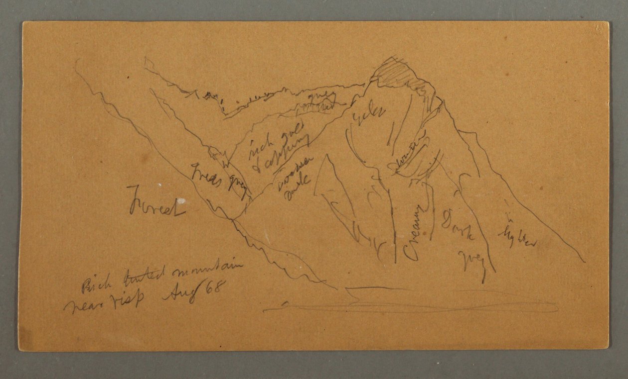 Zeichnung, Berge aus dem Wallis, Penninische Alpen, August 1868 von Frederic Edwin Church