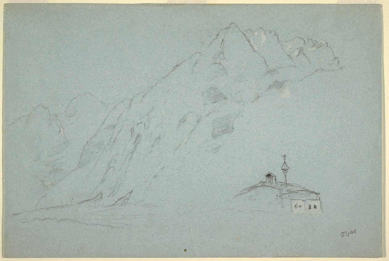 Zeichnung, Berge in der Nähe von Abtenau, Salzkammergut, 5. August 1868 von Frederic Edwin Church