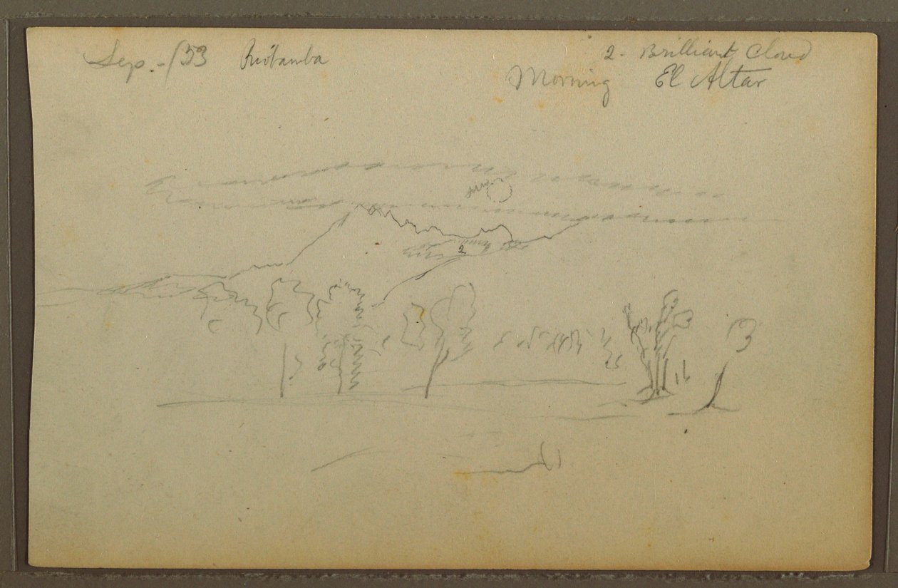 Zeichnung, Berg Altar, Riobama, Ecuador, September 1853 von Frederic Edwin Church