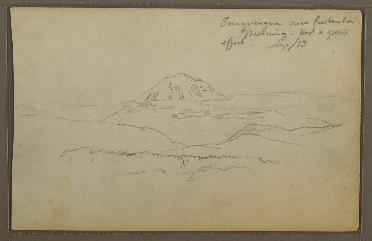 Zeichnung, Mt. Tungurahua, Riobamba, Ecuador, September 1853 von Frederic Edwin Church