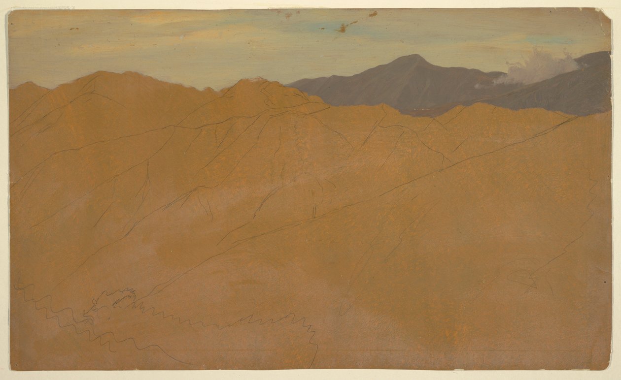 Palmen und Hausdächer, Ecuador, Mai 1857 von Frederic Edwin Church