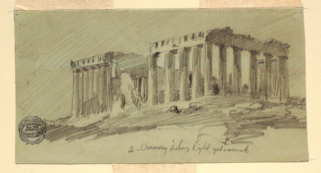 Parthenon, Athen von Südosten, April 1869 von Frederic Edwin Church