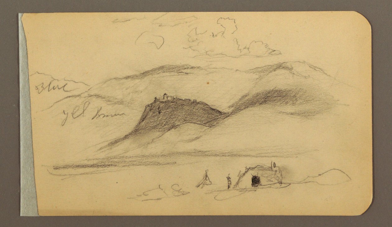 Ebene, Hügel, Stadt; (Rückseite: Gebirgskette) von Frederic Edwin Church