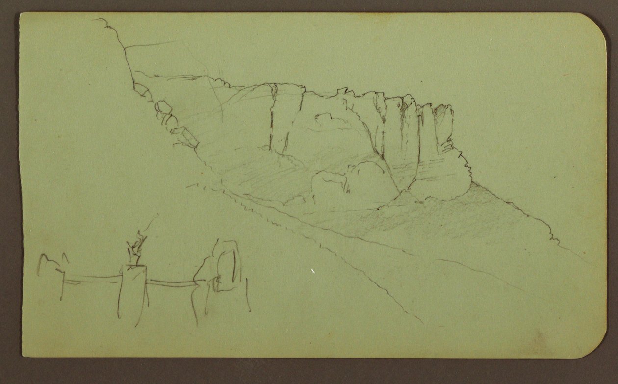 Felswand, Pilaster; Verso: Berglandschaft, Figuren, 1883 von Frederic Edwin Church