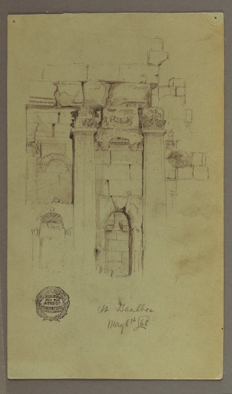 Studie von Tempelruinen, 8. Mai 1868 von Frederic Edwin Church
