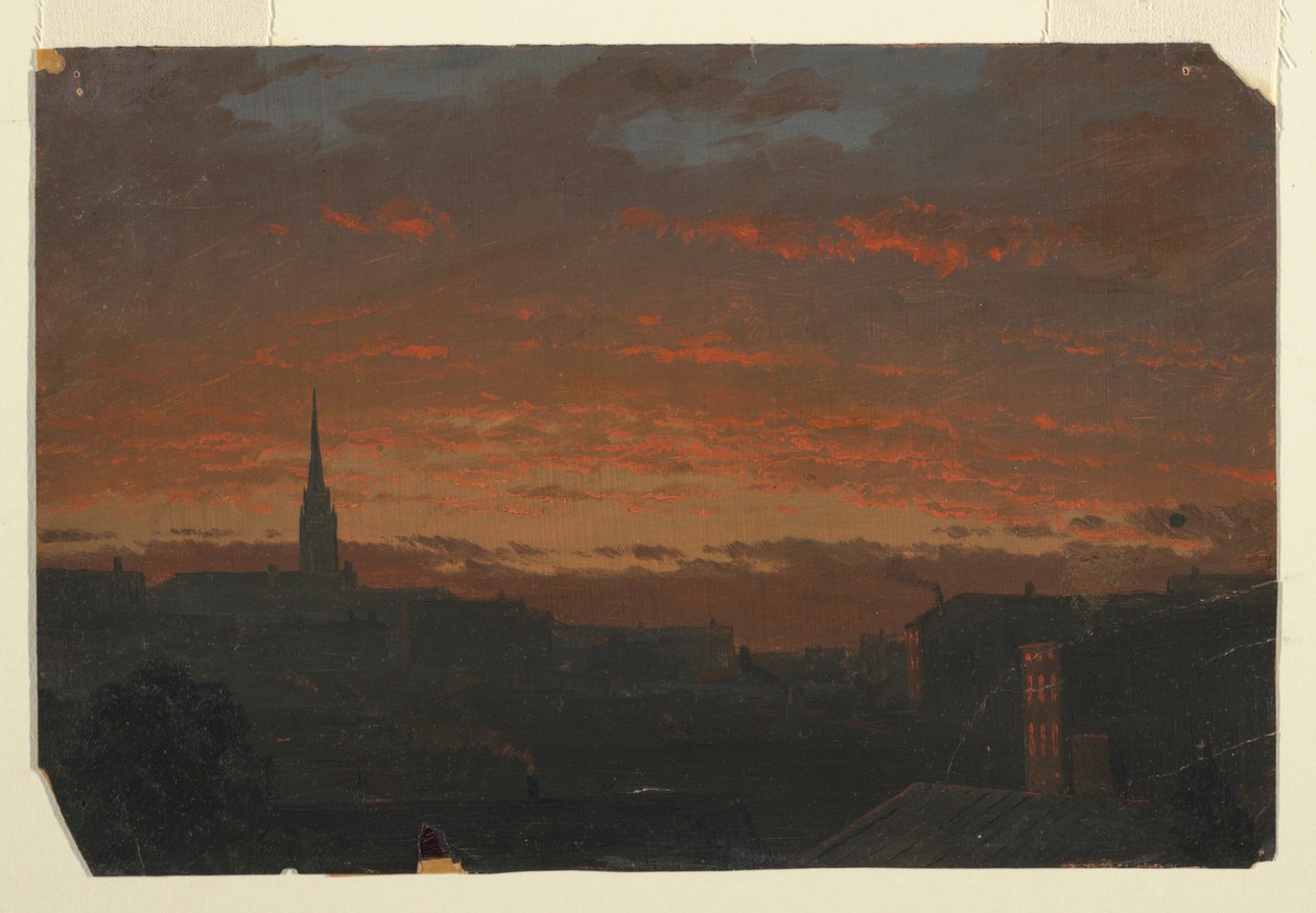 Sonnenuntergang bei Hudson, New York von Frederic Edwin Church