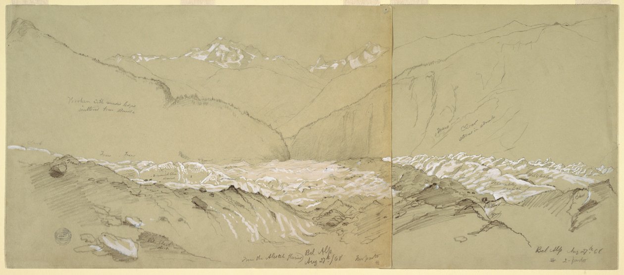 Oberer Aletschgletscher mit dem Großen Fusshorn, 1868 von Frederic Edwin Church