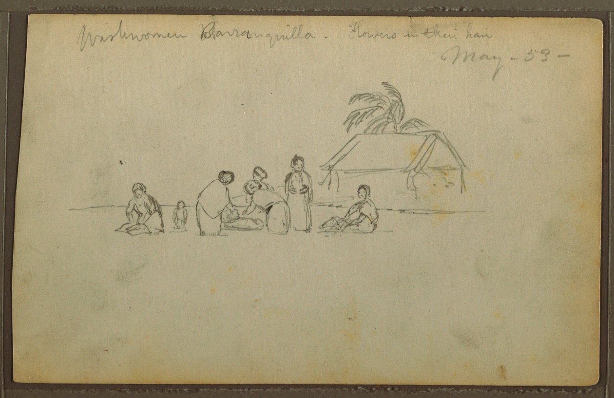 Waschfrau in Barranquilla, Kolumbien, Mai 1853 von Frederic Edwin Church
