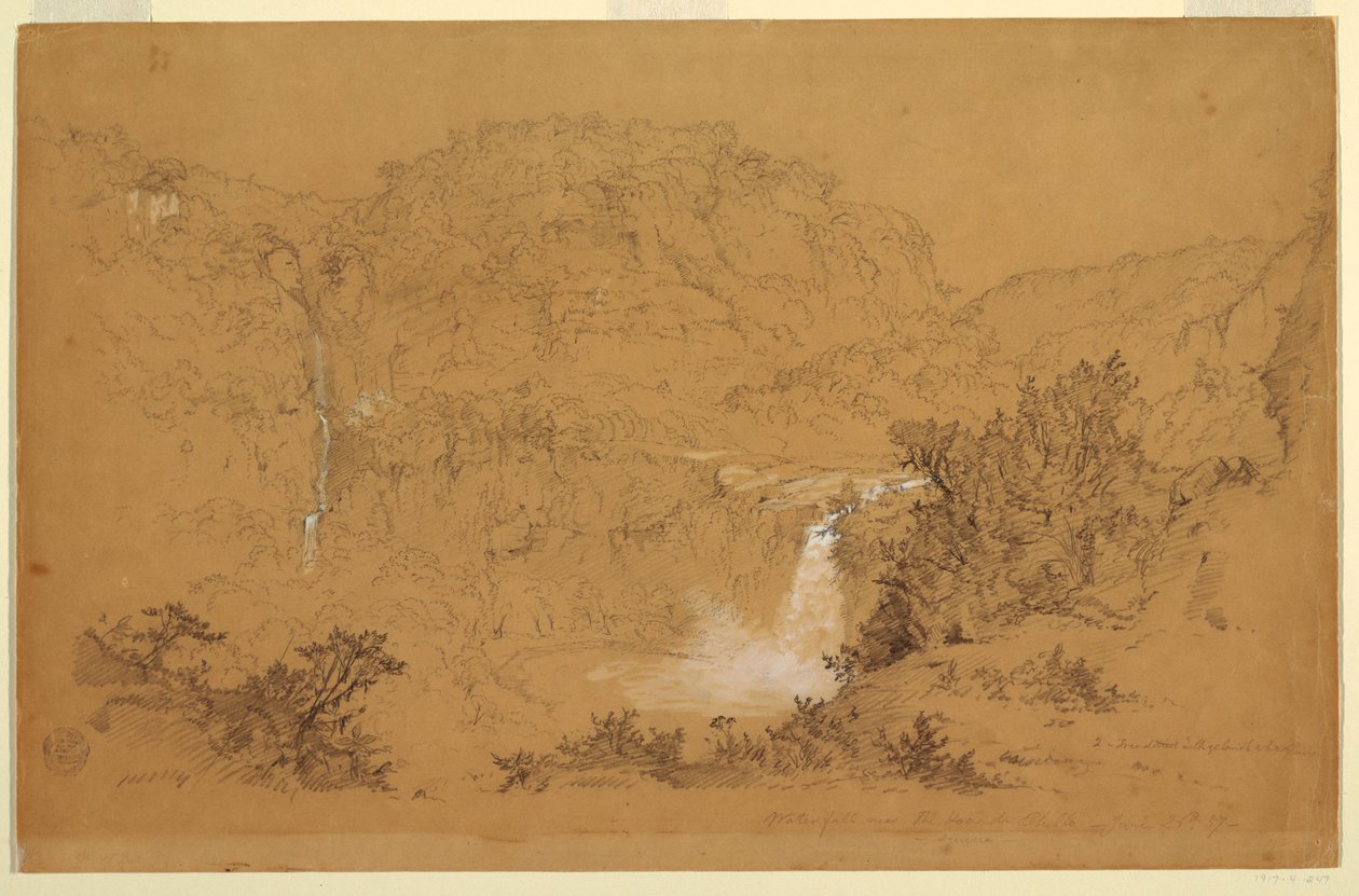 Wasserfälle in der Nähe der Hacienda, Chillo, Ecuador, 26. Juni 1857 von Frederic Edwin Church