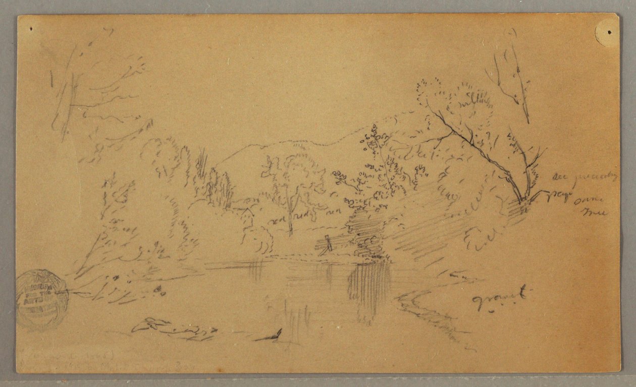 Windender Fluss in einem bewaldeten Tal, Vermont, Oktober 1865 von Frederic Edwin Church