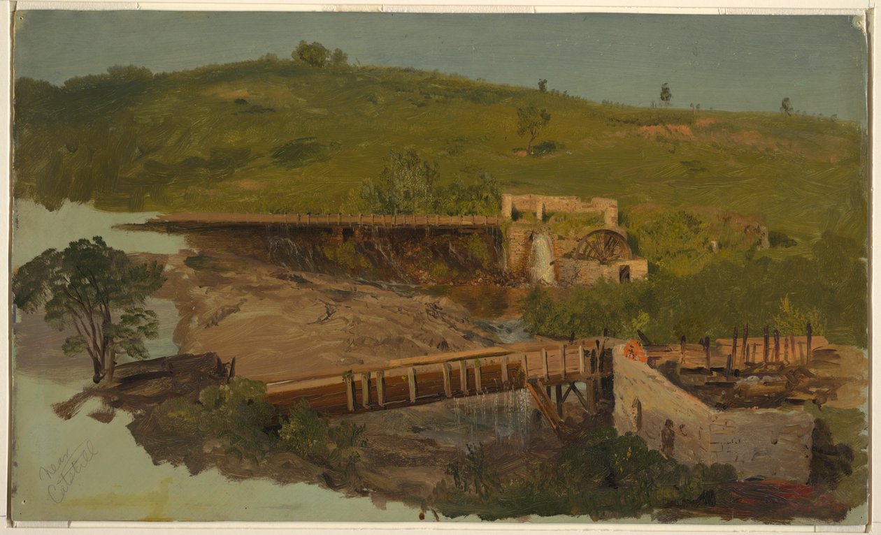 Hügel mit Viadukten und Ruinenmühlen, bei Catskill, New York von Frederic Edwin Church