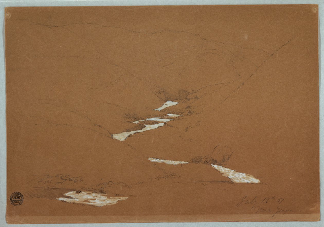 Enges Bergtal mit Kaskadenstrom in der Nähe von Ysapan, Ecuador von Frederic Edwin Church