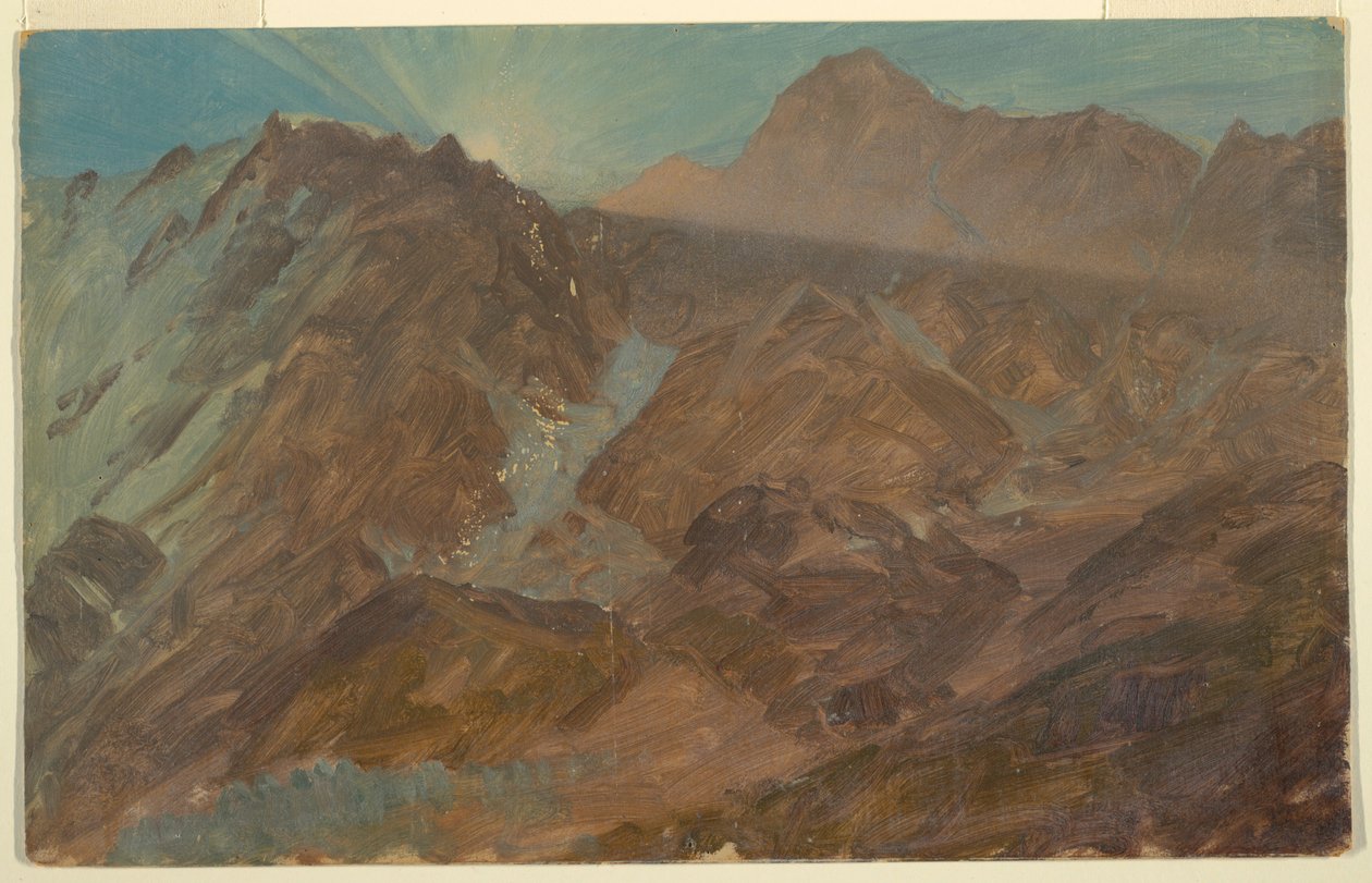 Gipfel und Gletscher bei Sonnenaufgang, Berner Alpen, Schweiz von Frederic Edwin Church