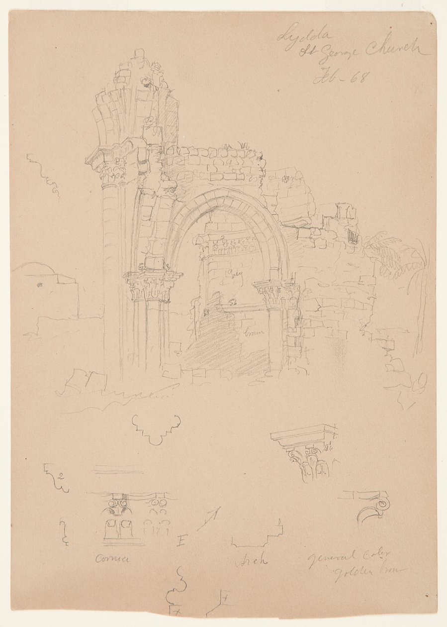 Ruinen der St.-Georgs-Kirche, Lydda [heutiges Lod] von Frederic Edwin Church