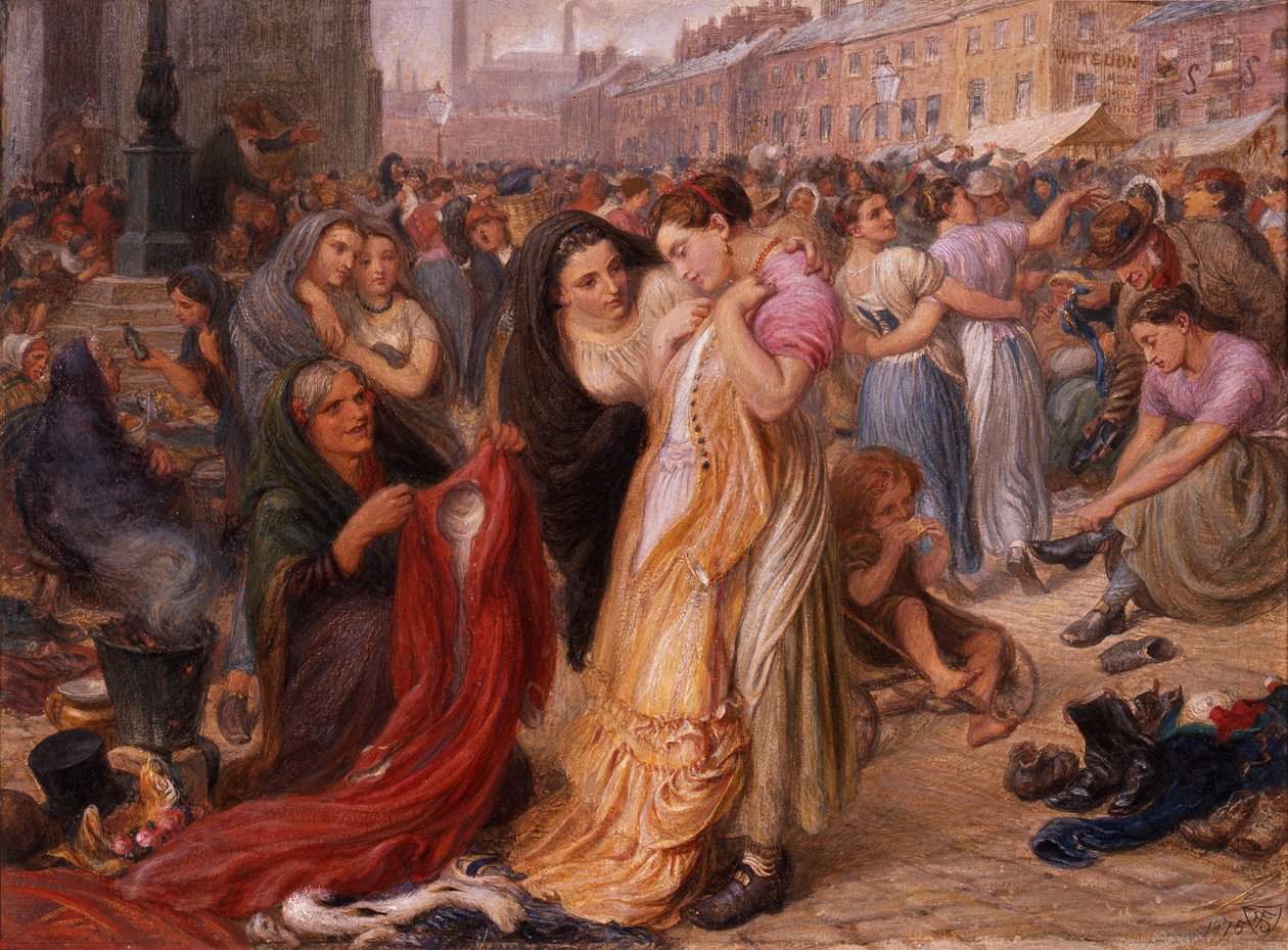 Fabrikmädchen auf dem Altkleidermarkt, Knott Mill von Frederic James Shields