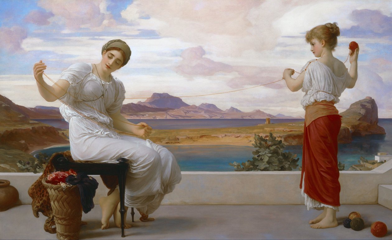 Das Garn aufwickeln von Frederic Leighton