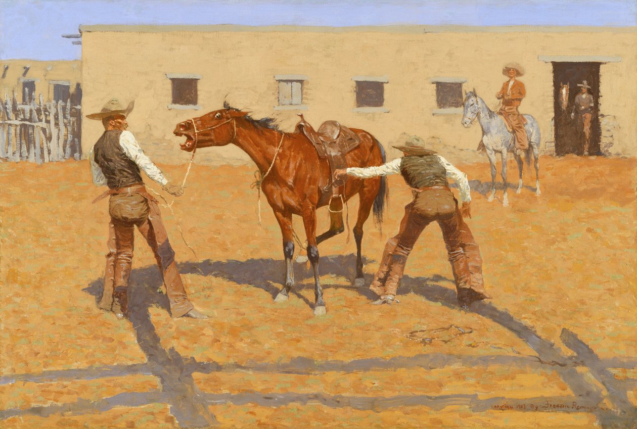 Seine erste Lektion, 1903 von Frederic Remington