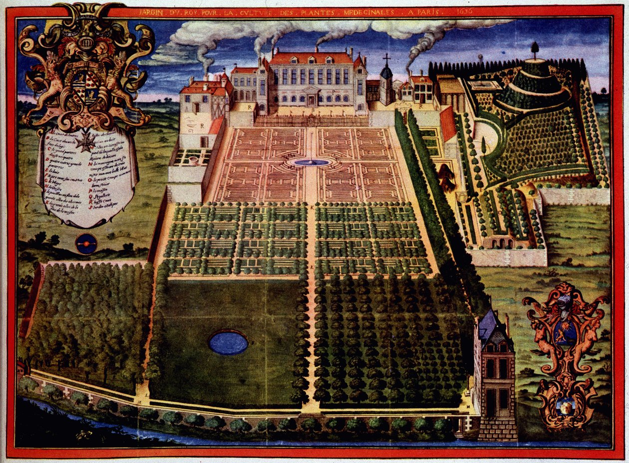 Ansicht des königlichen Gartens (Garten der Pflanzen) - in "Beschreibung des königlichen Gartens der Heilpflanzen" von Scalberge von Frederic Scalberge