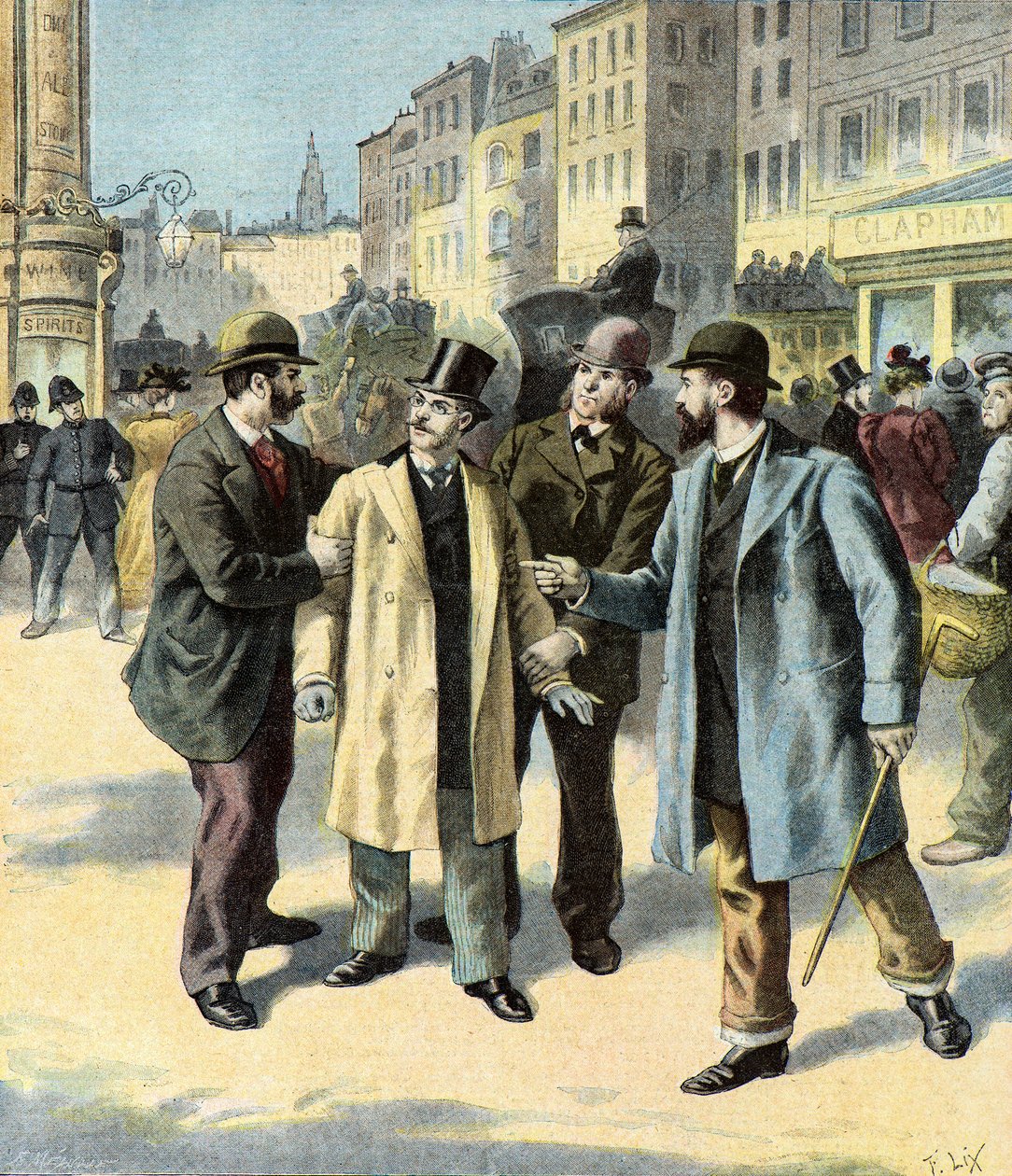 Verhaftung von Leopold Emile Aron, 1895 (Illustration) von Frederic Theodore Lix