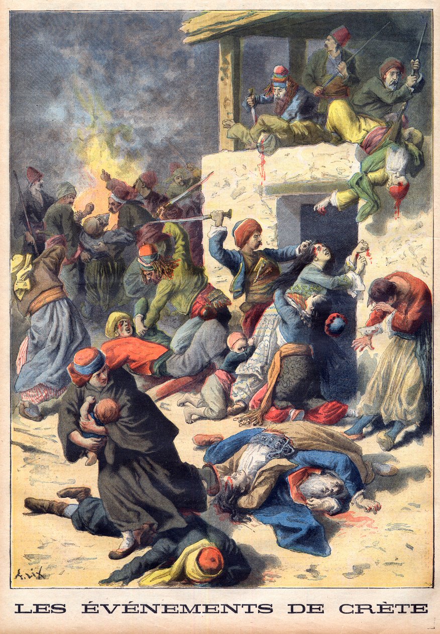 Massaker an kretischen Griechen durch die Osmanen von Frederic Theodore Lix