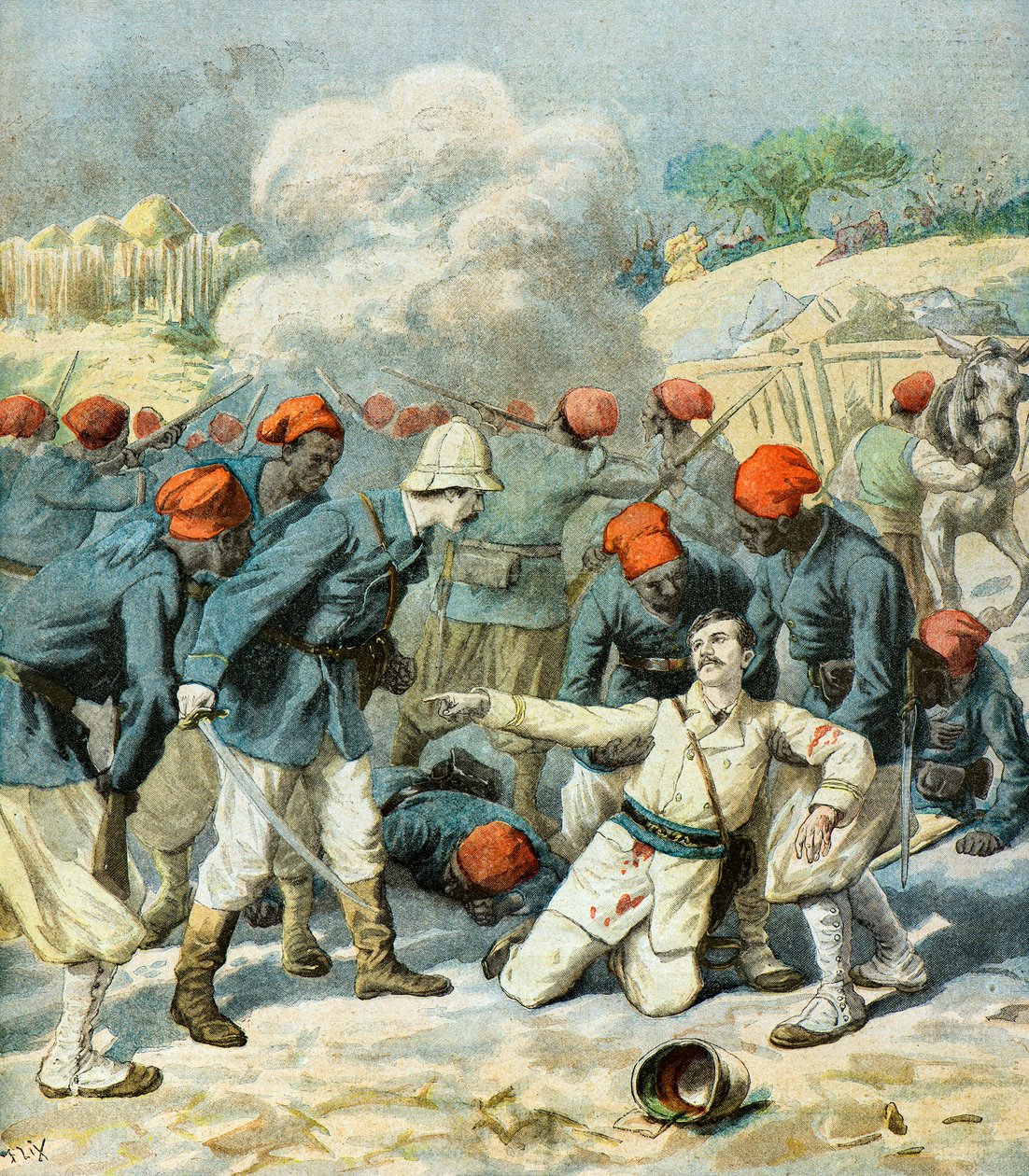 Der Tod von Leutnant Lecerf in der Schlacht von Napa von Frederic Theodore Lix