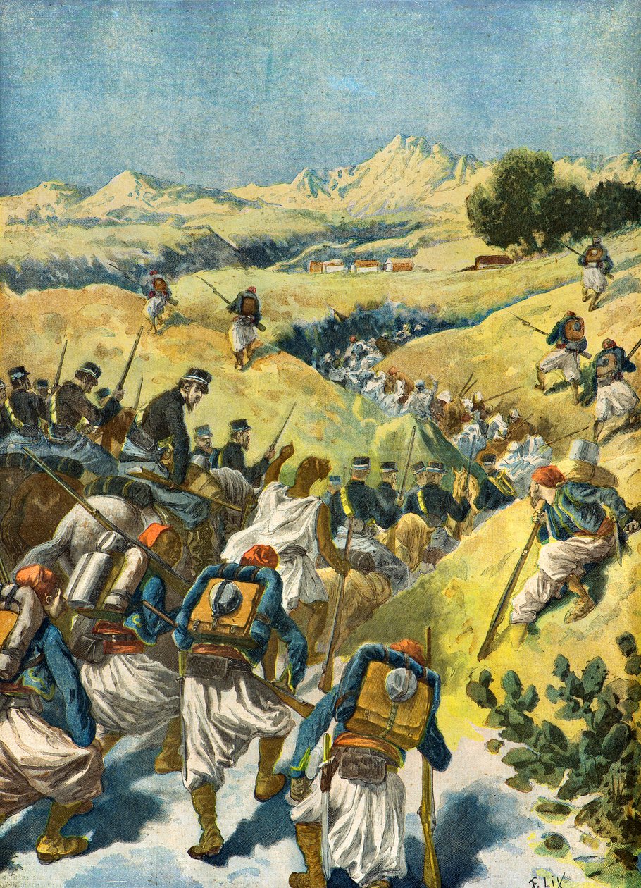 Die französische Armee auf der Suche nach Arezki El Bachir von Frederic Theodore Lix