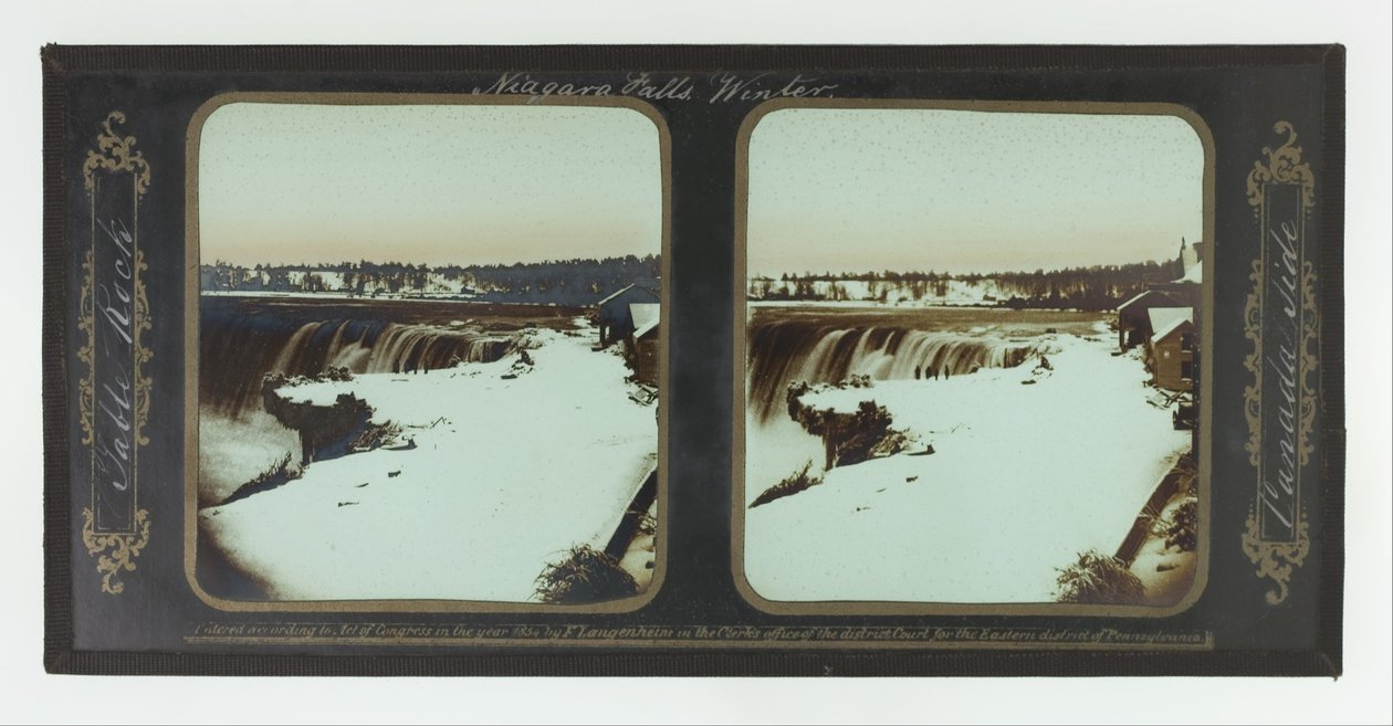 Winter, Niagarafälle, Table Rock, kanadische Seite von Frederic and William Langenheim
