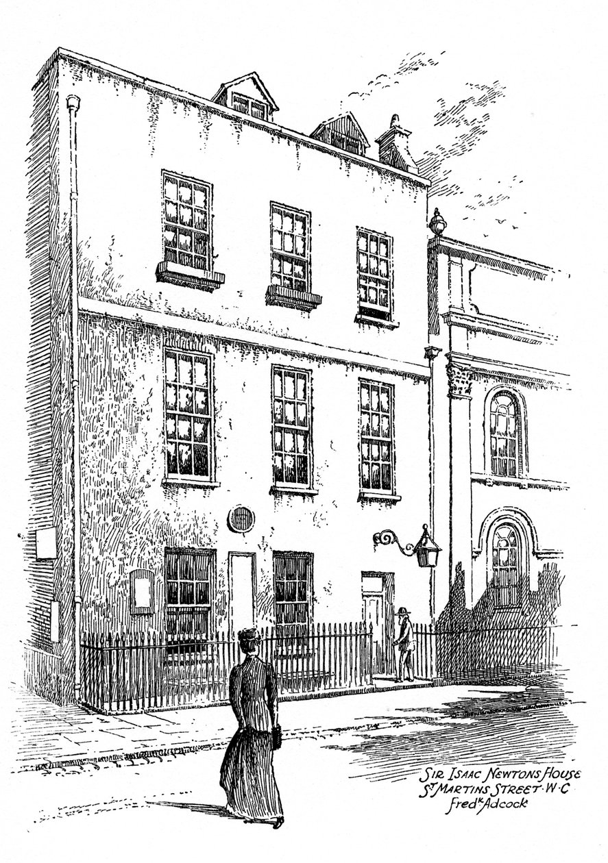 Haus von Sir Isaac Newton, St Martins Street, London, 1912 von Frederick Adcock