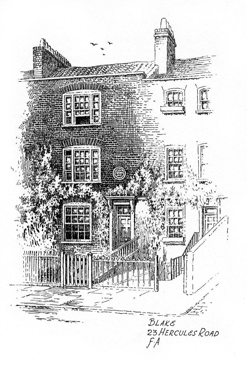 William Blakes Haus, 23 Hercules Road, London, 1912 von Frederick Adcock