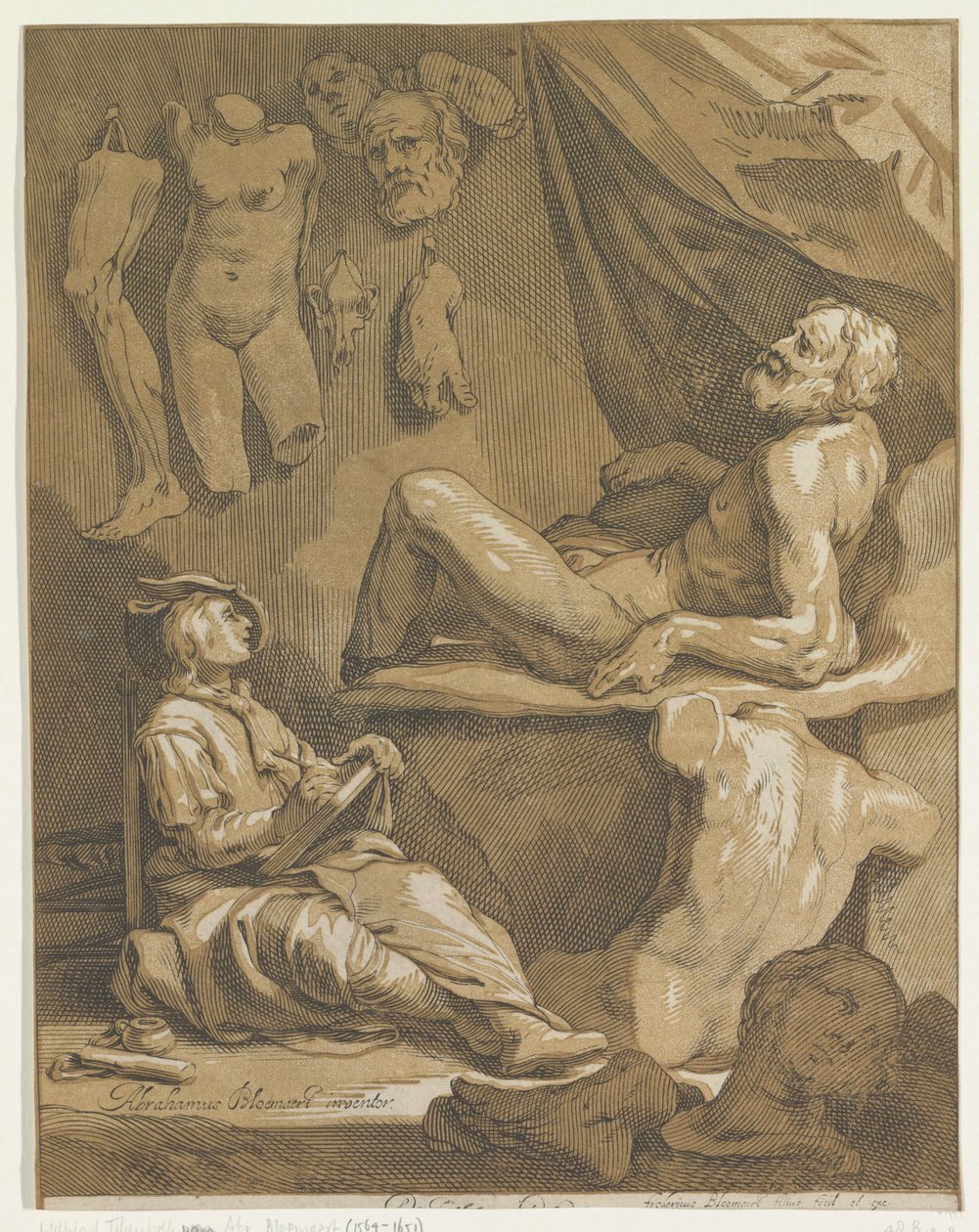 Titelblatt für: Abraham Bloemaert, Oorspronkelyk en vermaard konstryk tekenboek. Teil 1 von Frederick Bloemaert