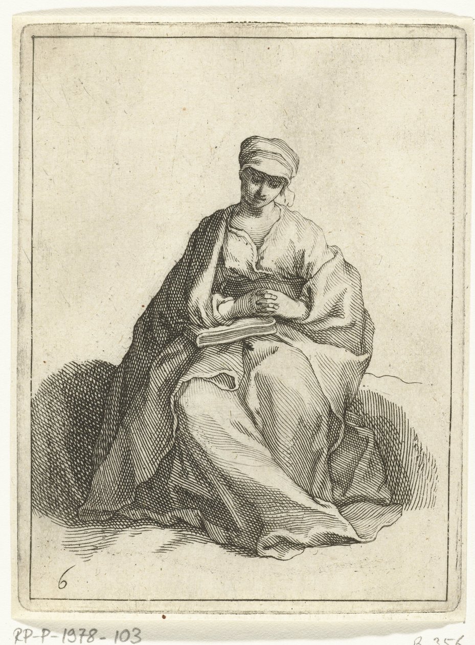 Sitzende, betende Frau (15 kleine Figuren) von Frederick Bloemaert