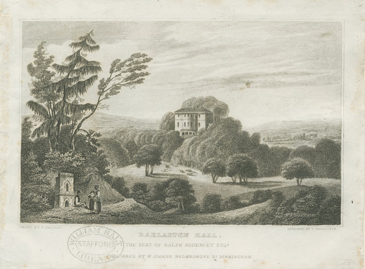 Barlaston Hall: Gravur von Frederick Calvert
