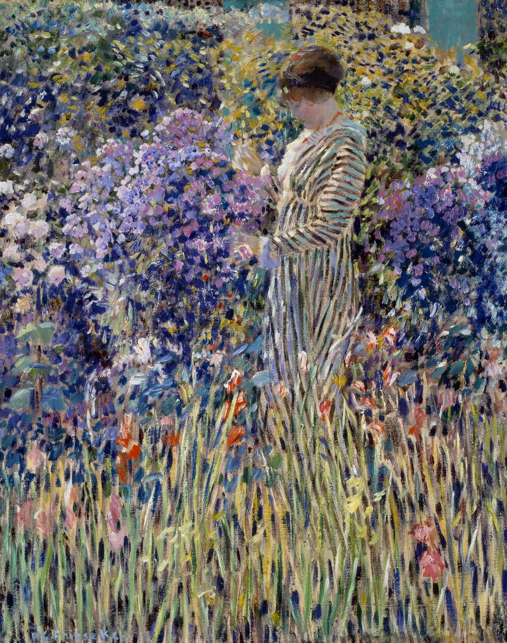 Frau im Garten, ca. 1912, Gemälde von Frederick Carl Frieseke von Frederick Carl Frieseke