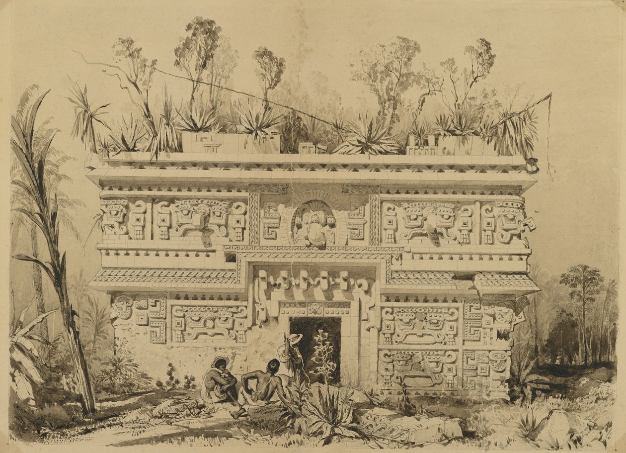 Las Monjas, Chichen Itza, Yucatan, 1843 von Frederick Catherwood