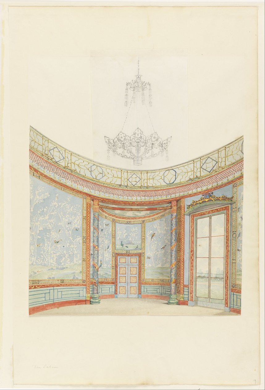 Entwurf für die Dekoration des Salons, Royal Pavilion, Brighton von Frederick Crace